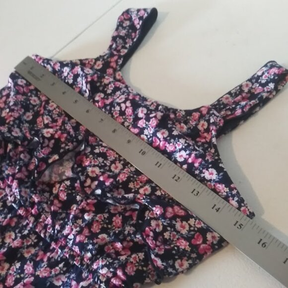 Three Pink Hearts girls size 14 navy blue multicolored floral dress - Picture 9 of 15